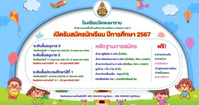 เปิดรับสมัครนักเรียนใหม่ ปีการศึกษา 2567